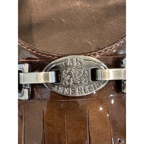 ANNE KLEIN iflex AKPFENNIING BROWN PATENT LEATHER BLOCK HEEL SZ 8.5M - Picture 8 of 10